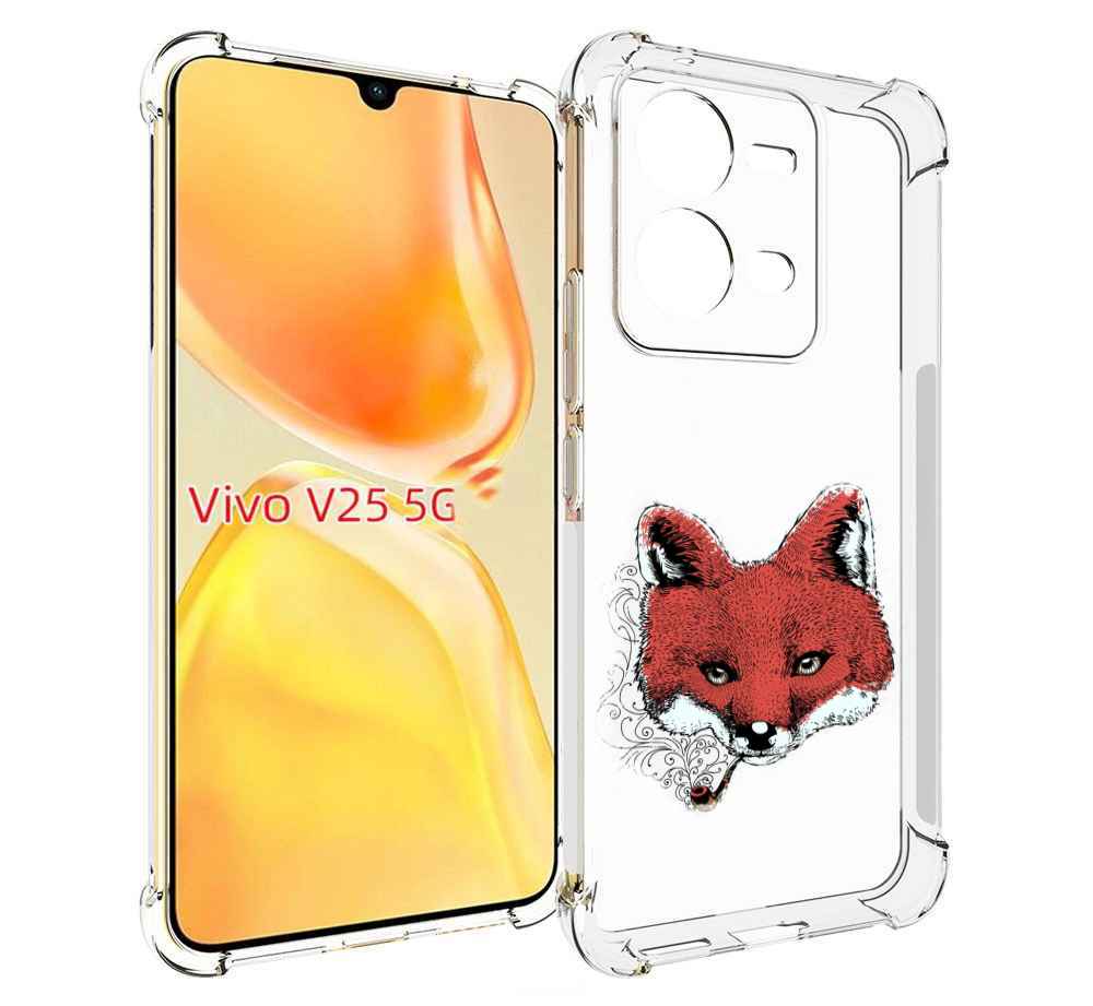 

Чехол MyPads Лис с трубкой для Vivo V25 5G / V25e, Прозрачный, Tocco