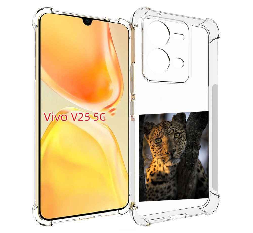 

Чехол MyPads Леопард для Vivo V25 5G / V25e, Прозрачный, Tocco