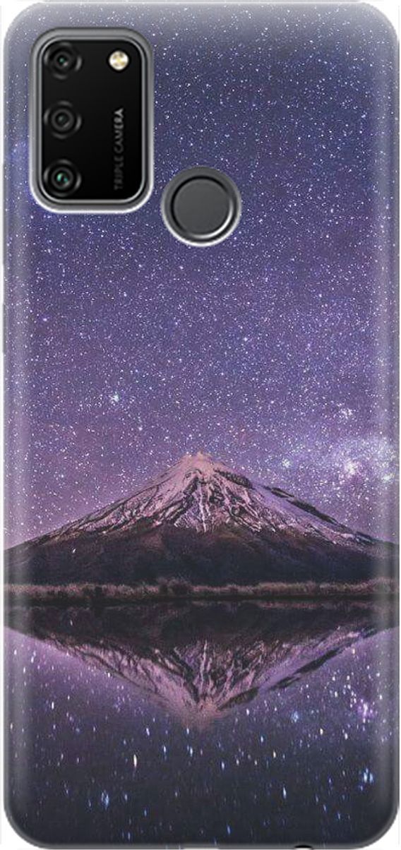 

Силиконовый чехол на Honor 9A с принтом "Гора и звездное небо", 1452