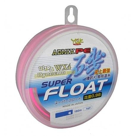 Шнур плетёный РЕ YGK - ADMIX SUPER FLOAT 150м #0.8 розовый 5кг.