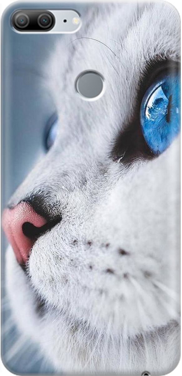 

Силиконовый чехол на Honor 9 Lite с принтом "Кошачий взгляд", Белый;голубой, 1451