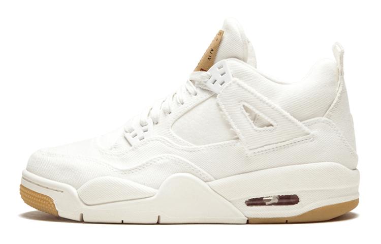 

Кеды унисекс Jordan Air Jordan 4 Retro Levis White GS бежевые 35.5 EU, Бежевый, Air Jordan 4 Retro Levis White GS