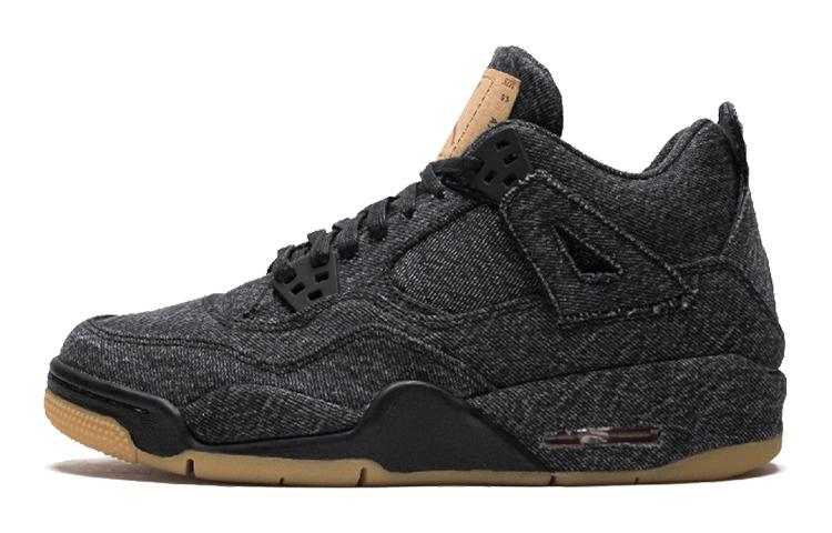 

Кеды унисекс Jordan Air Jordan 4 Retro Levis Black GS черные 38 EU, Черный, Air Jordan 4 Retro Levis Black GS