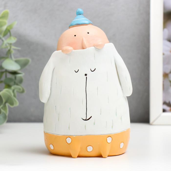 фото Сувенир полистоун "малыш в свитере-собачка" 15х9х8,5 см nobrand