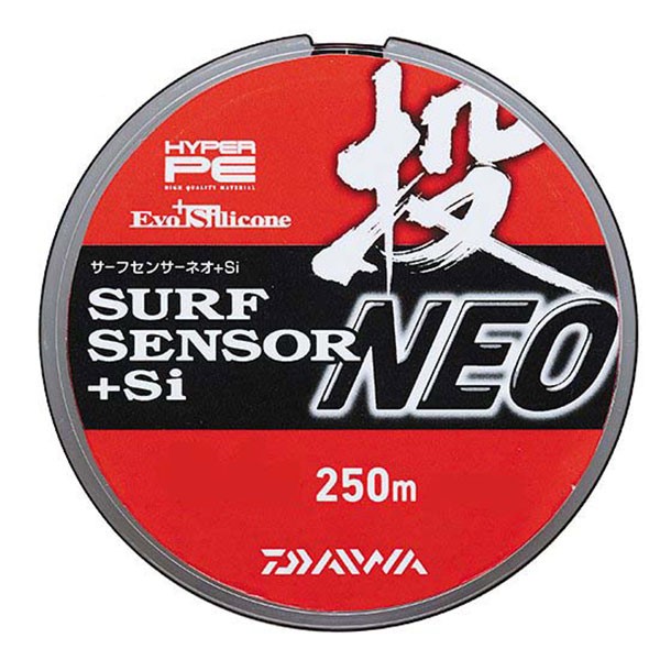 Шнур плетёный PE Daiwa - SURF SENSOR+Si 250m #0.6 multicolor 3,5kg.