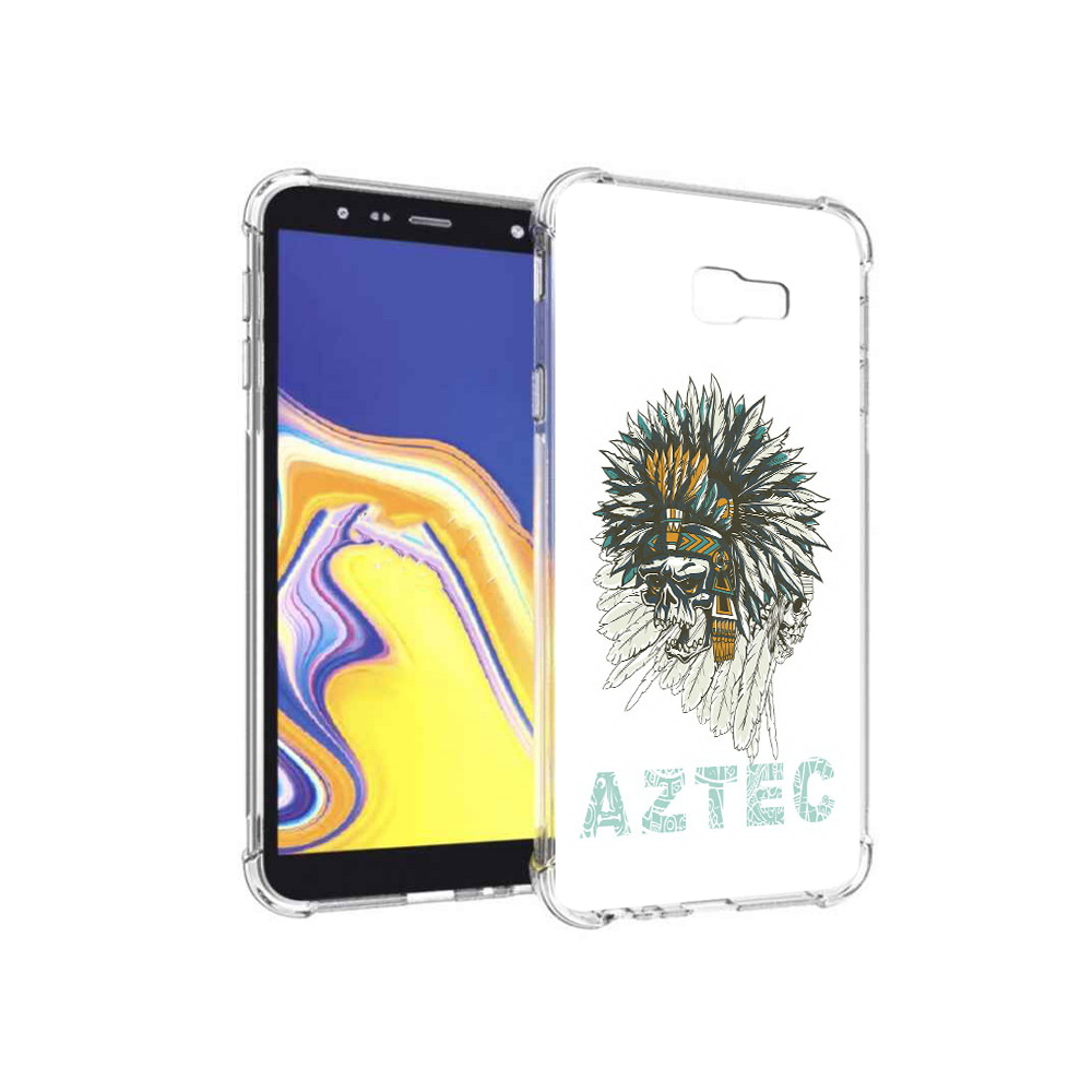 

Чехол MyPads Tocco для Samsung Galaxy J4+ (2018) скелет индеец (PT118081.545.602), Прозрачный, Tocco