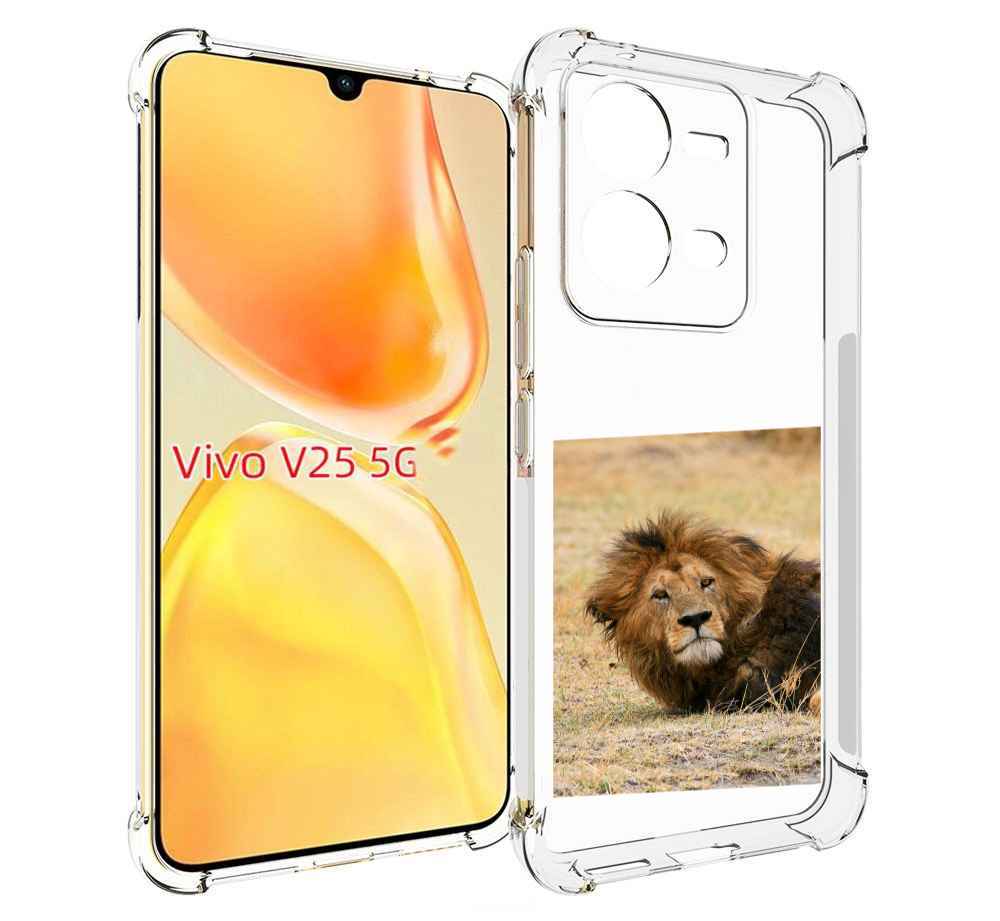 

Чехол MyPads Лев-лежит мужской для Vivo V25 5G / V25e, Прозрачный, Tocco