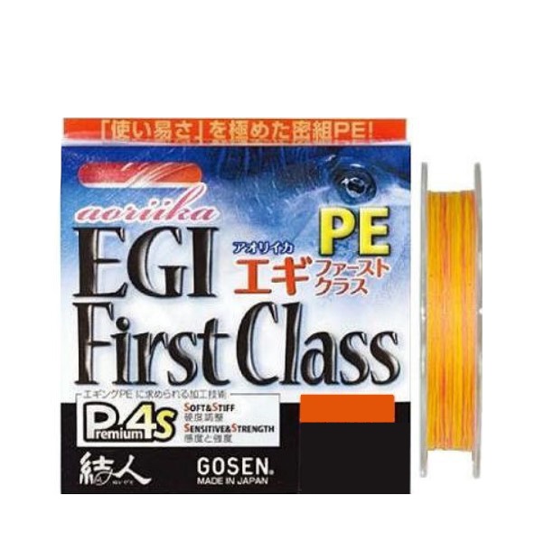 фото Шнур плетёный pe - gosen egi 1st class #0.8 150м 6,4кг. multicolor