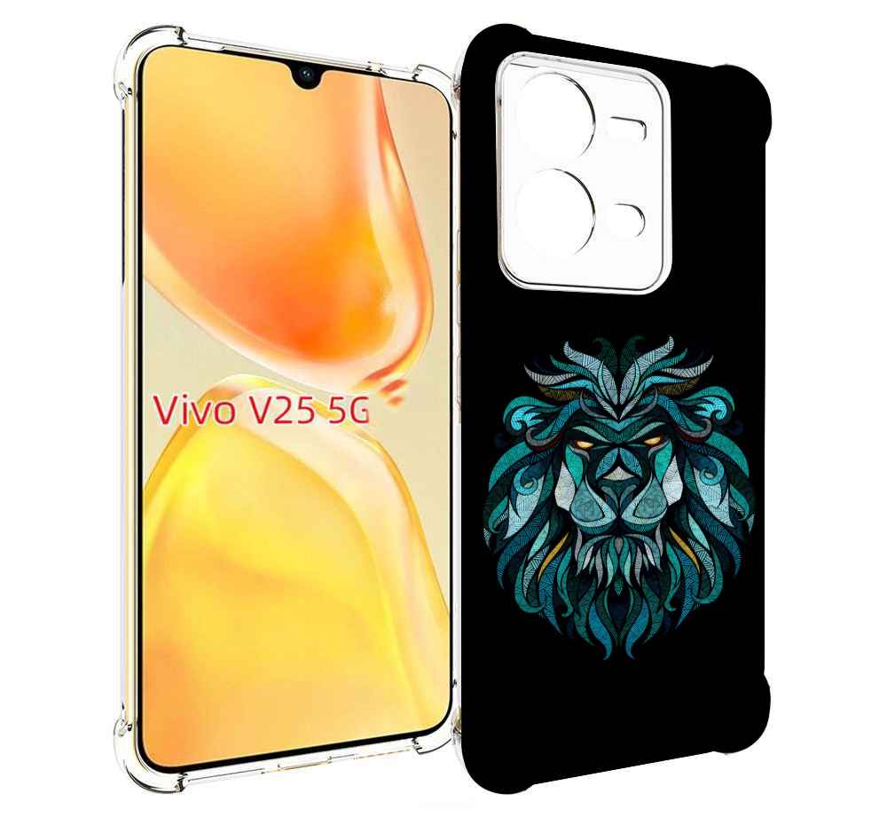 

Чехол MyPads Лев-красивый-зеленый для Vivo V25 5G / V25e, Прозрачный, Tocco