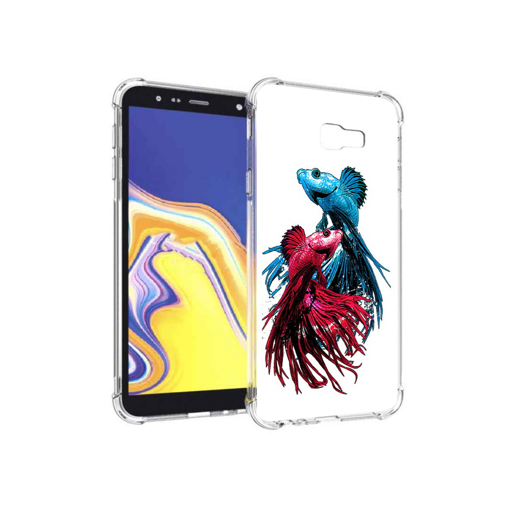 

Чехол MyPads Tocco для Samsung Galaxy J4+ (2018) рыбы петушки (PT118081.545.592), Прозрачный, Tocco