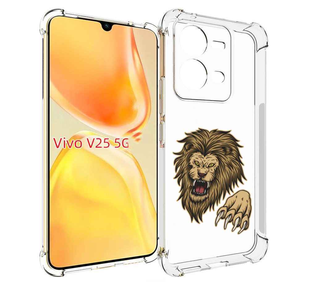 

Чехол MyPads Лев-завоеватель мужской для Vivo V25 5G / V25e, Прозрачный, Tocco