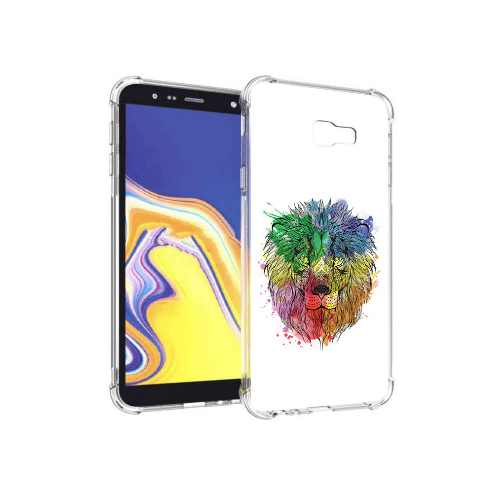 

Чехол MyPads Tocco для Samsung Galaxy J4+ (2018) разноцветный гордый лев, Прозрачный, Tocco