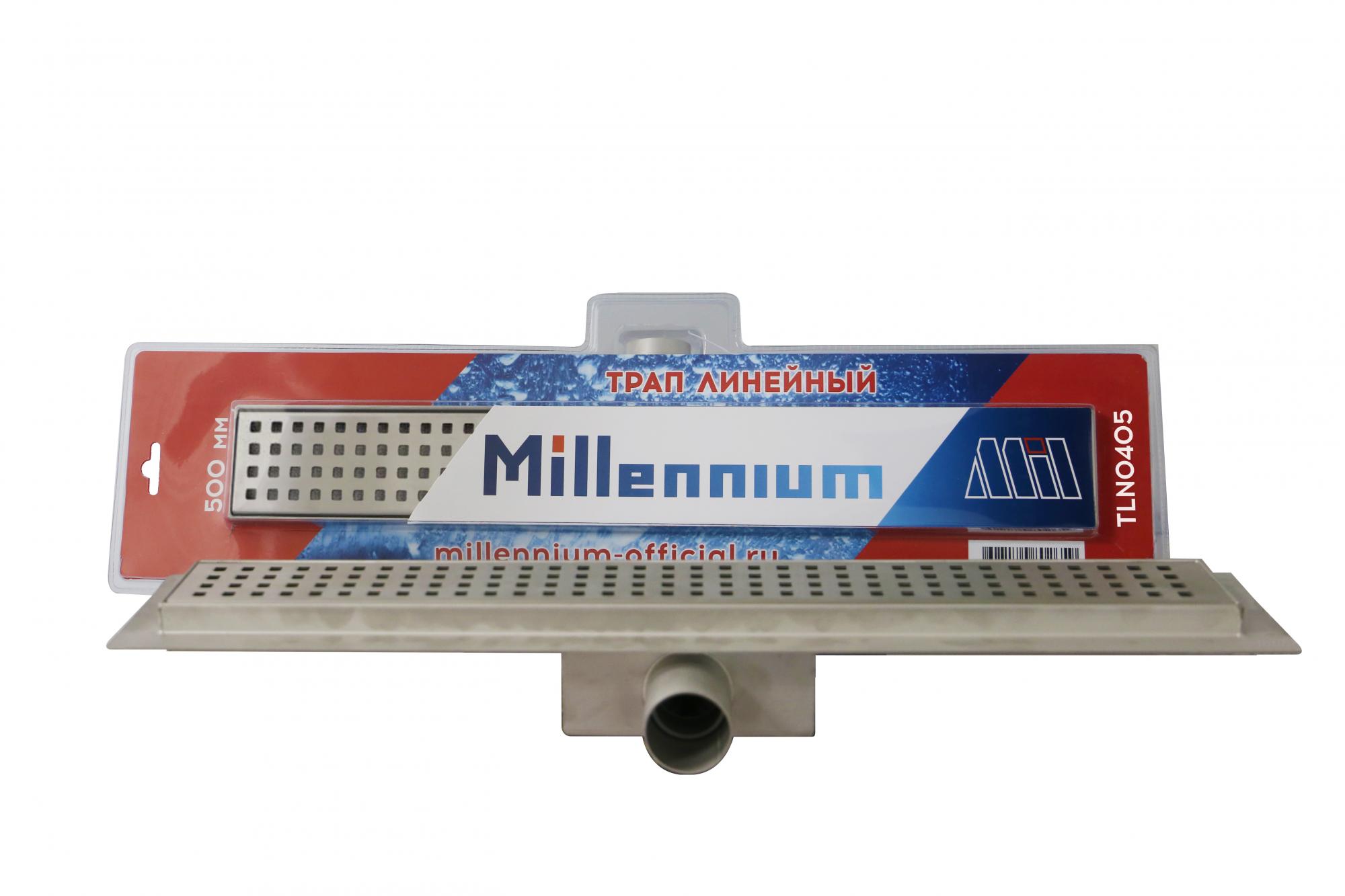 Трап для душа из нержавеющей стали Millennium 70 см (решётка 04) с сухим гидрозатвором