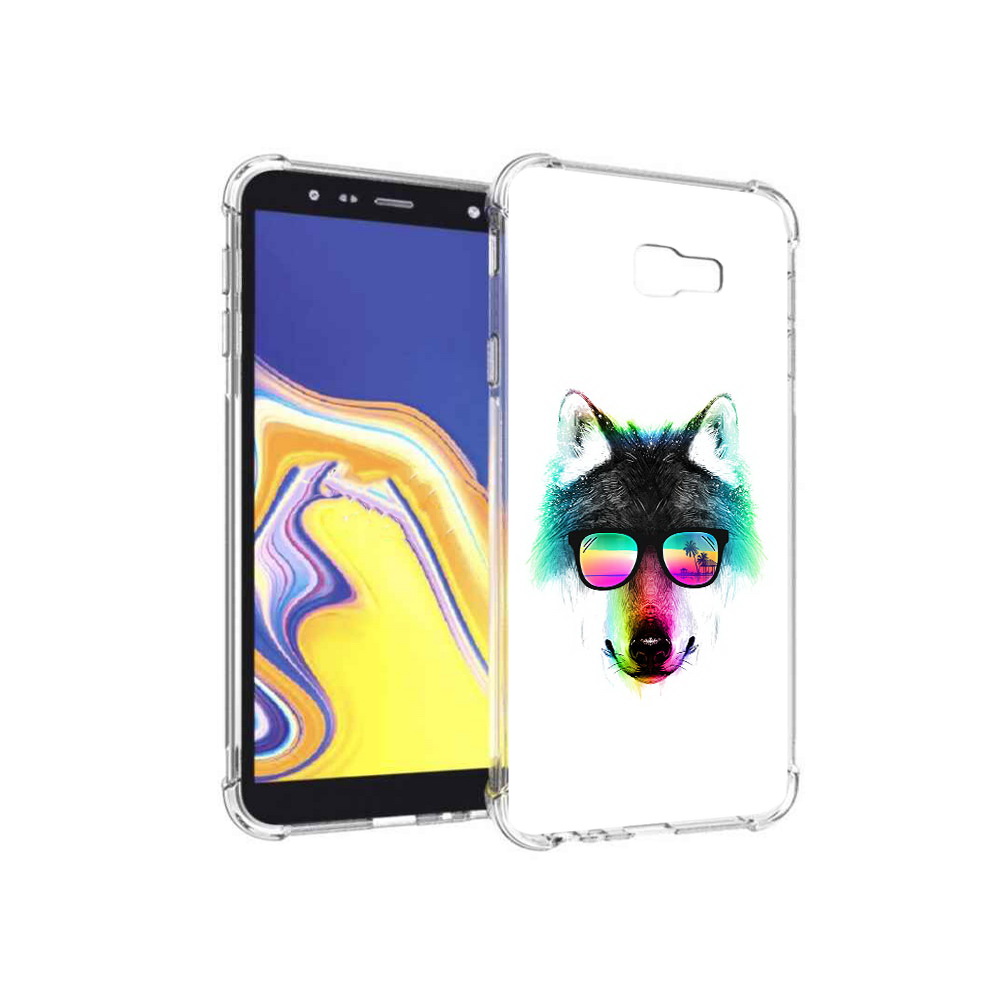 

Чехол MyPads Tocco для Samsung Galaxy J4+ (2018) радужный волк (PT118081.545.567), Прозрачный, Tocco