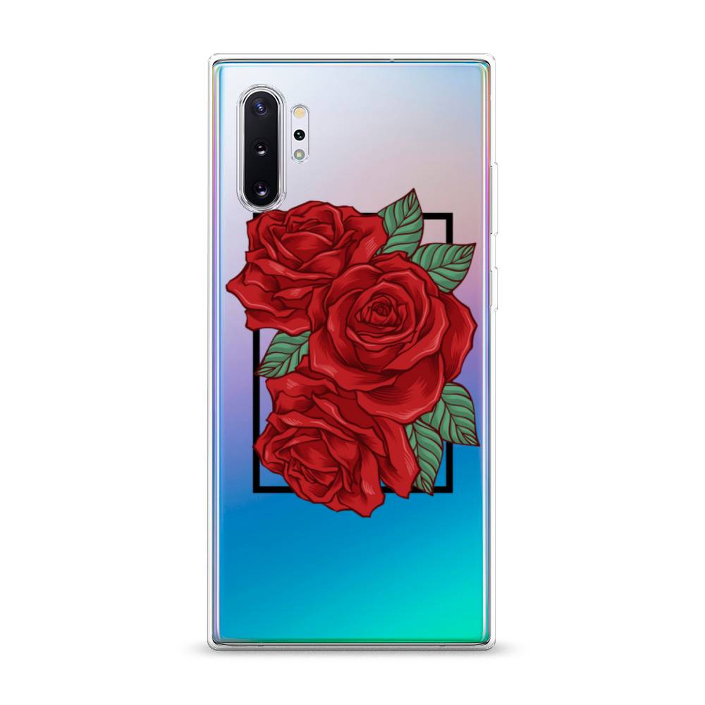 

Чехол на Samsung Galaxy Note 10 Plus "Три алые розы", Красный, 28550-2
