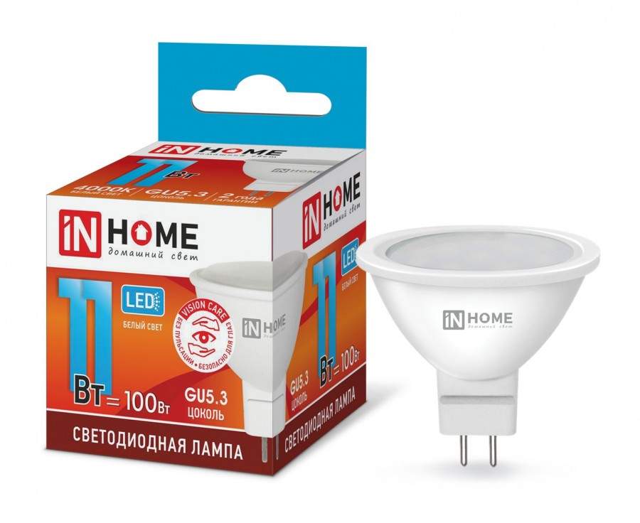 

Лампа светодиодная ASDHOME, GU5.3, 11W, 4000K, арт. 687224 - (10 шт.)