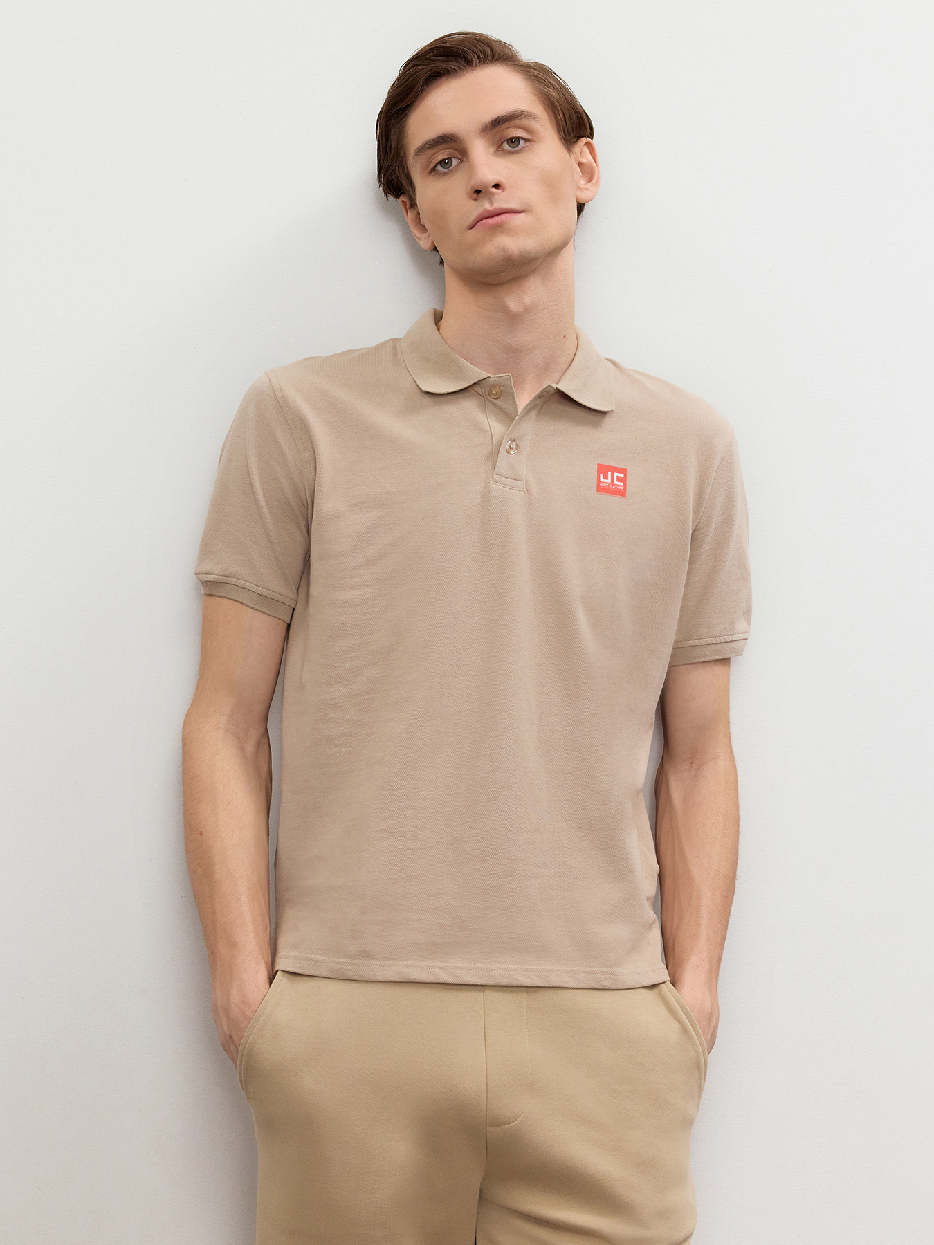 

Футболка мужская Just Clothes 000000396 бежевая 56 RU, Бежевый, 000000396