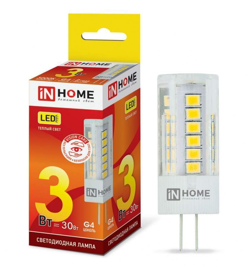 

Лампа светодиодная ASDHOME, G4, 3W, 3000K, арт. 687204 - (10 шт.)