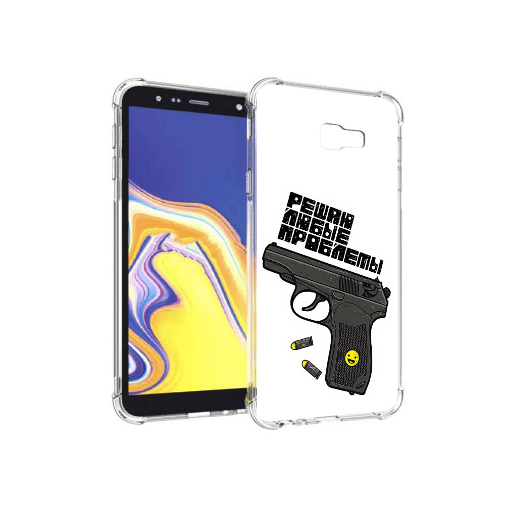 

Чехол MyPads Tocco для Samsung Galaxy J4+ (2018) пистолет против проблем, Прозрачный, Tocco