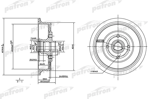 Тормозной барабан PATRON PDR1200