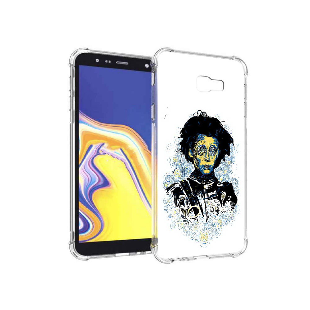 

Чехол MyPads Tocco для Samsung Galaxy J4+ (2018) парень черно-белый абстракция, Прозрачный, Tocco