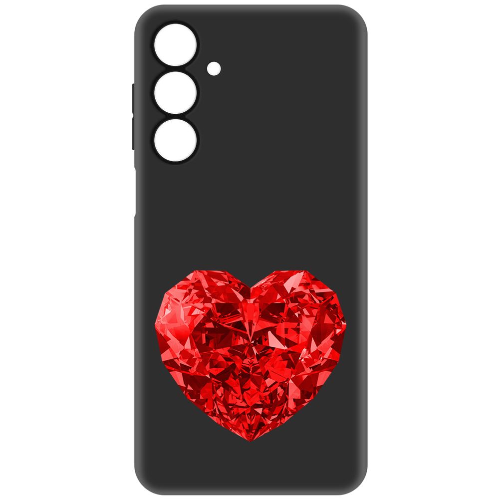 

Чехол-накладка Krutoff Soft Case Рубиновое сердце для Samsung Galaxy A16 черный