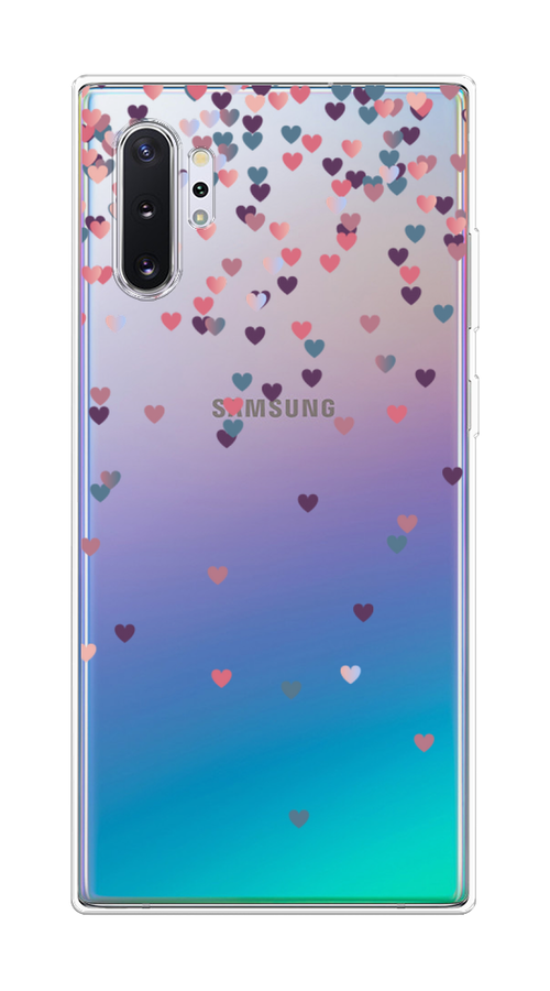 

Чехол на Samsung Galaxy Note 10 Plus "Посыпка сердечки", Розовый;фиолетовый, 28550-3