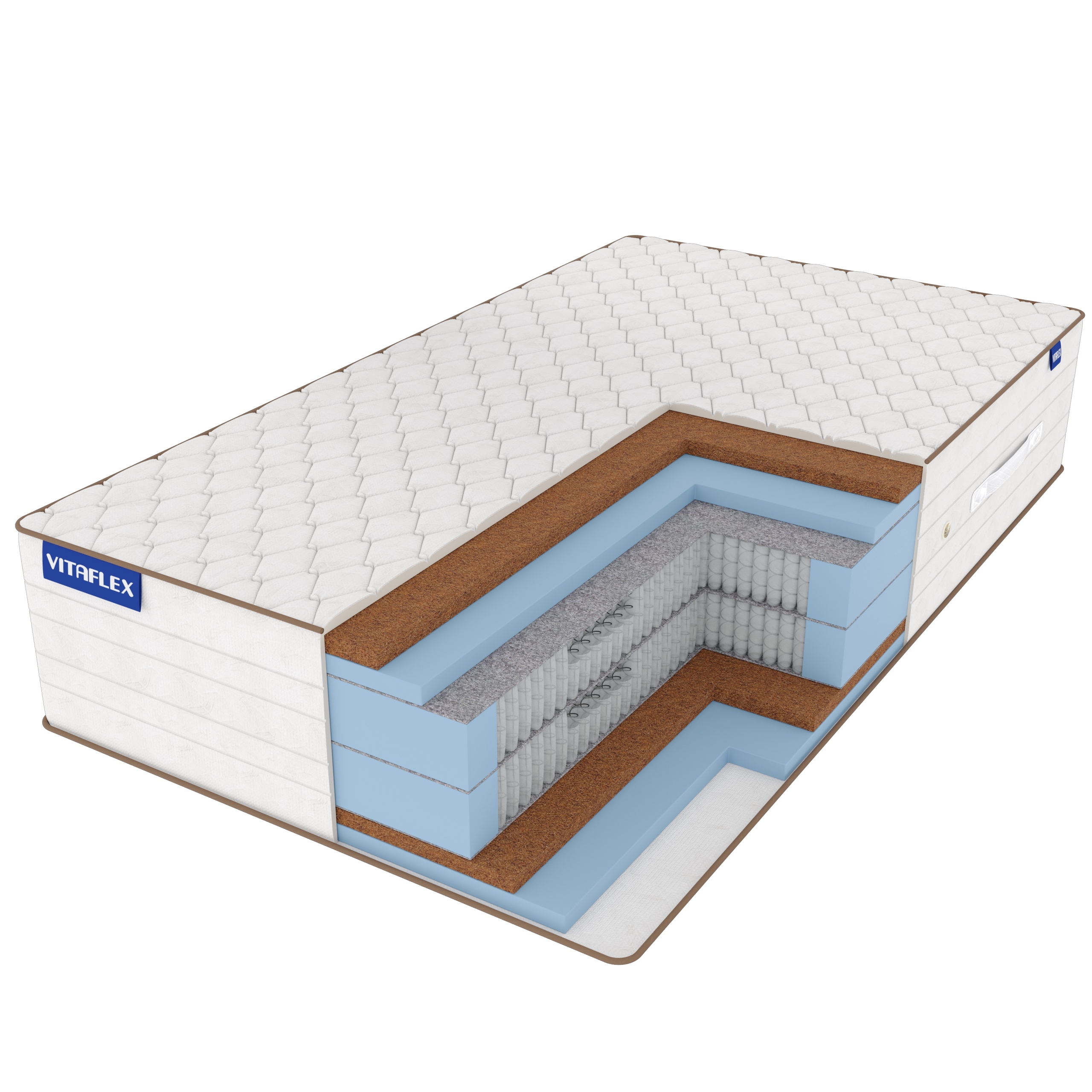 

Матрас Vitaflex Elite Big Lowly S1000-2 75х175, Бежевый;белый;серый;серебристый, Big Lowly S1000-2