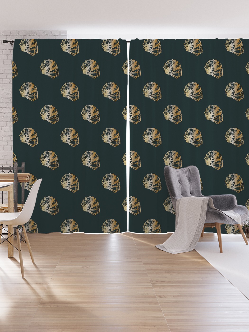 

Шторы под лён JoyArty "Домик рапана", серия Oxford DeLux, 340х265 см, Домик рапана