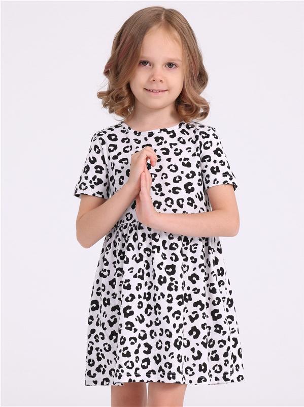 Платье детское Апрель 1ДПК4367001н, черный леопард на белом, 92