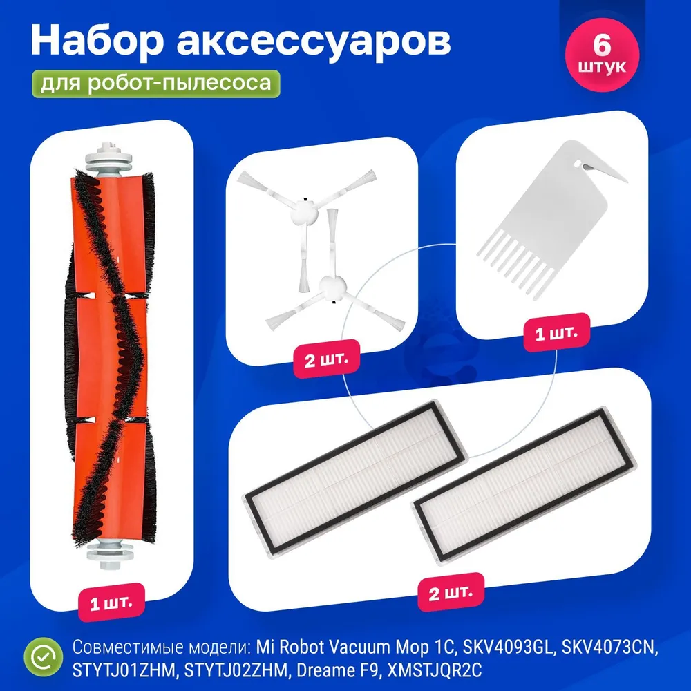 

Комплект аксессуаров для роботов-пылесосов FILTERIX F100043, F100043