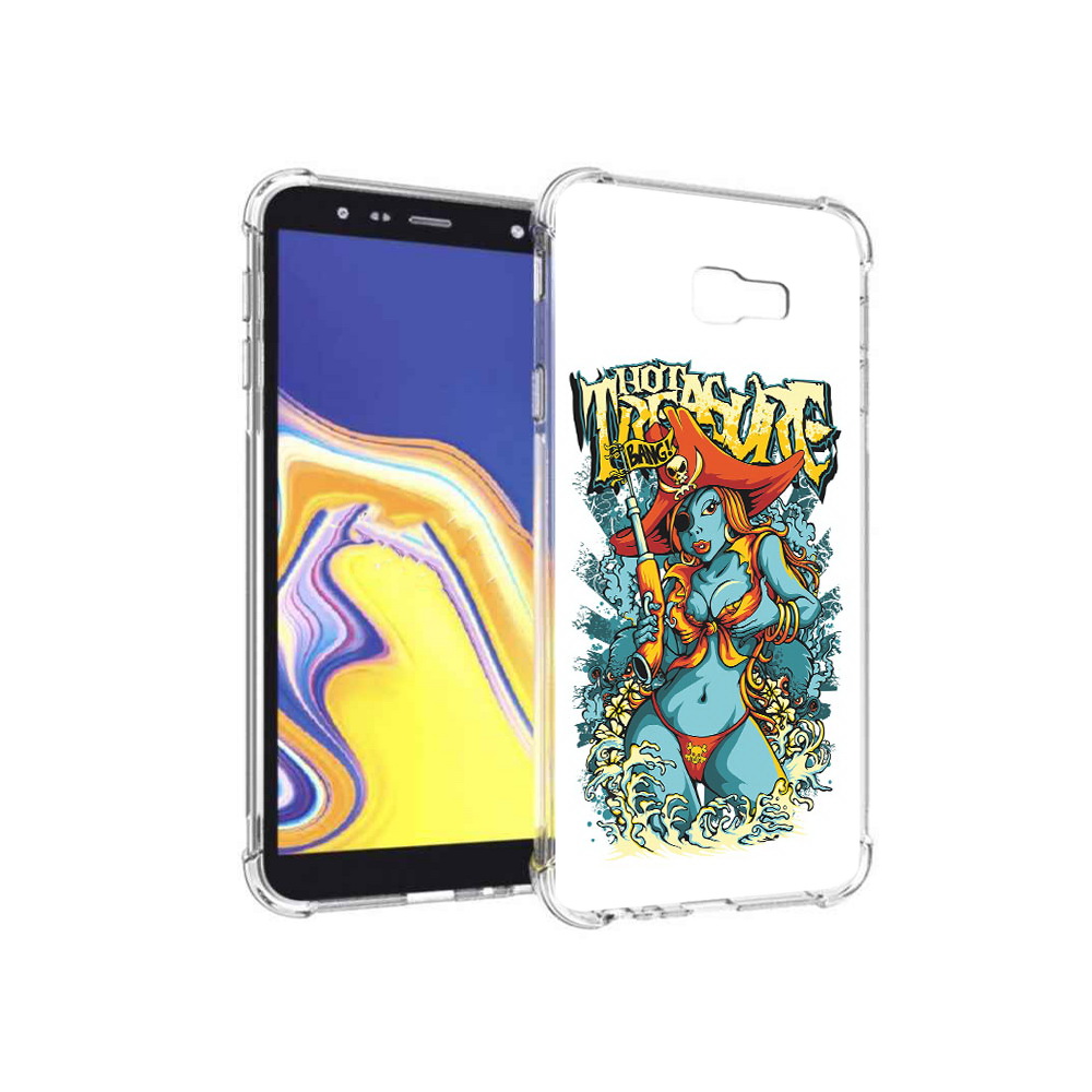 

Чехол MyPads Tocco для Samsung Galaxy J4+ (2018) нарисованная синяя девушка комикс, Прозрачный, Tocco