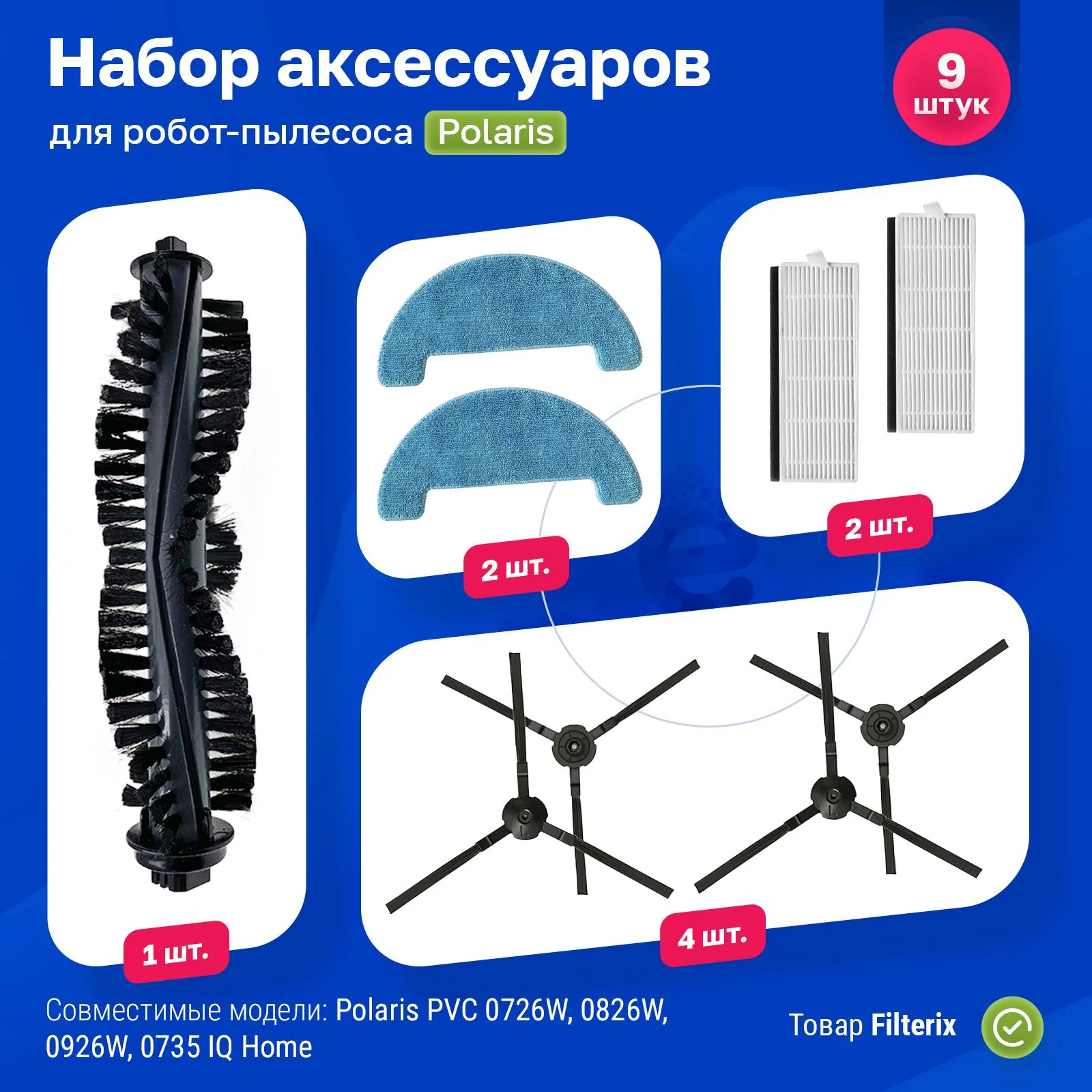 

Комплект аксессуаров для роботов-пылесосов FILTERIX F100054, F100054