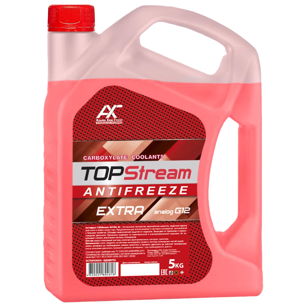 Антифриз TOPStream EXTRA RED (красный) G12 5 л