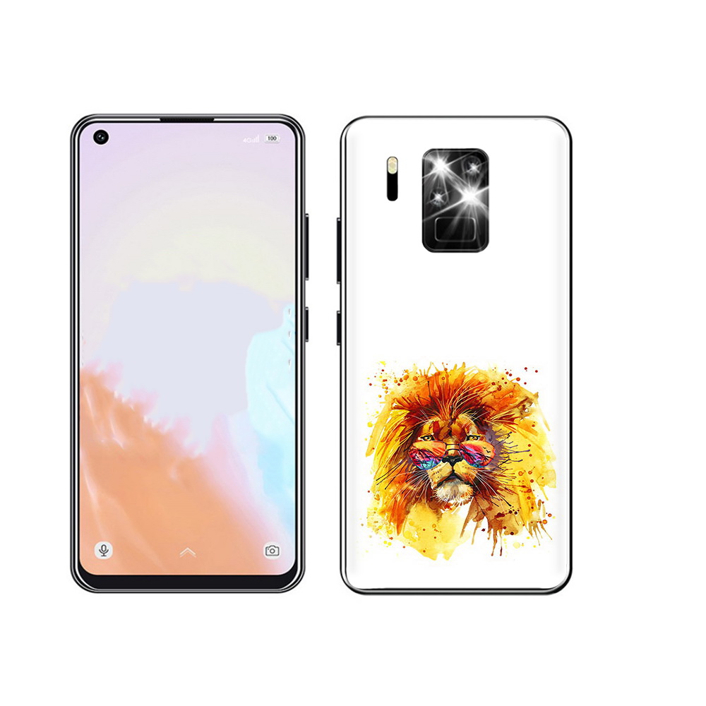 

Чехол MyPads Tocco для Oukitel C18 Pro лев в очках, Прозрачный, Tocco
