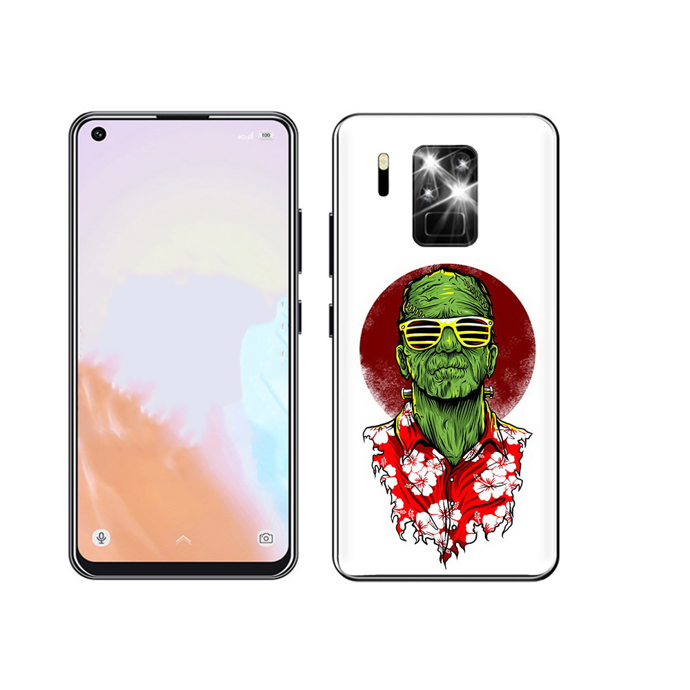 

Чехол MyPads Tocco для Oukitel C18 Pro крутой зеленый мужчина в очках, Прозрачный, Tocco