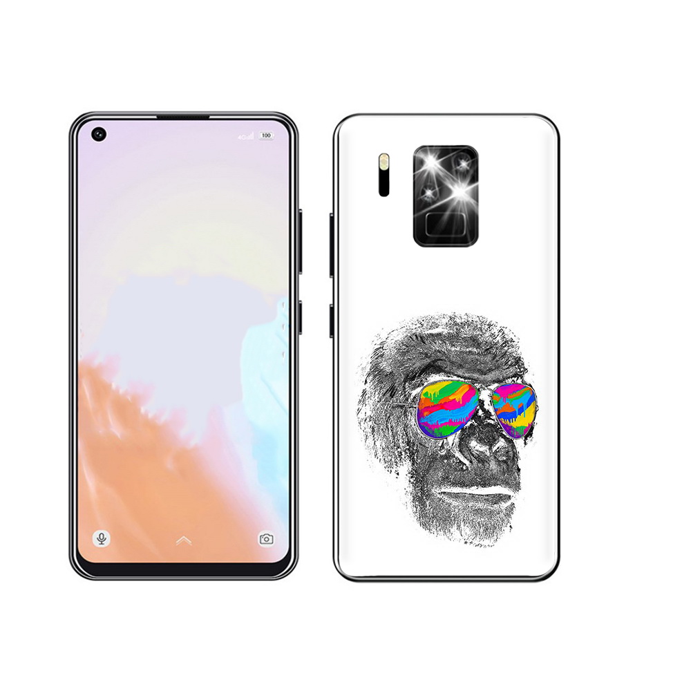 

Чехол MyPads Tocco для Oukitel C18 Pro крутая обезьяна в очках, Прозрачный, Tocco