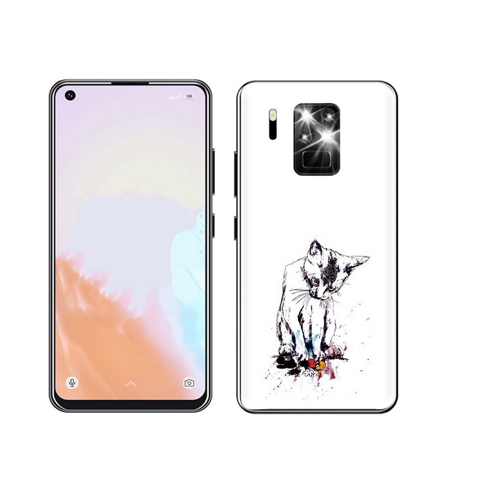 

Чехол MyPads Tocco для Oukitel C18 Pro кот и микки, Прозрачный, Tocco