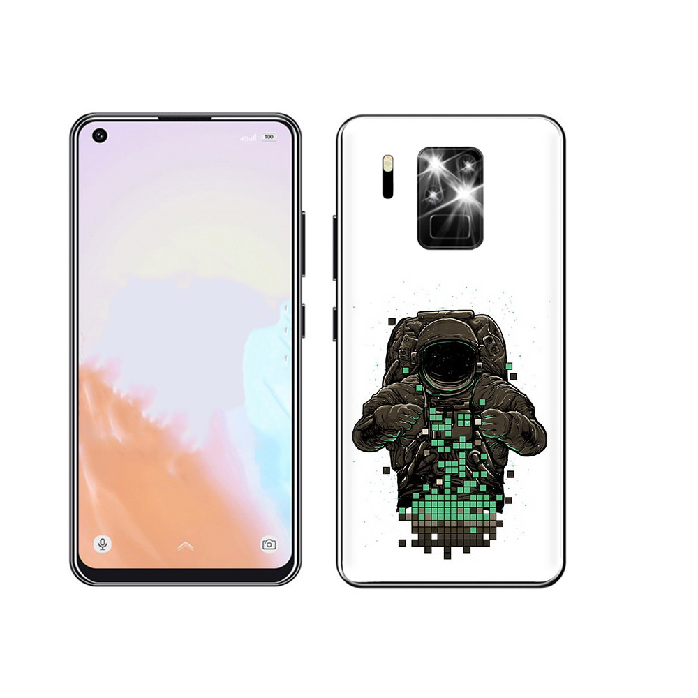 

Чехол MyPads Tocco для Oukitel C18 Pro космонавт с пикселями, Прозрачный, Tocco