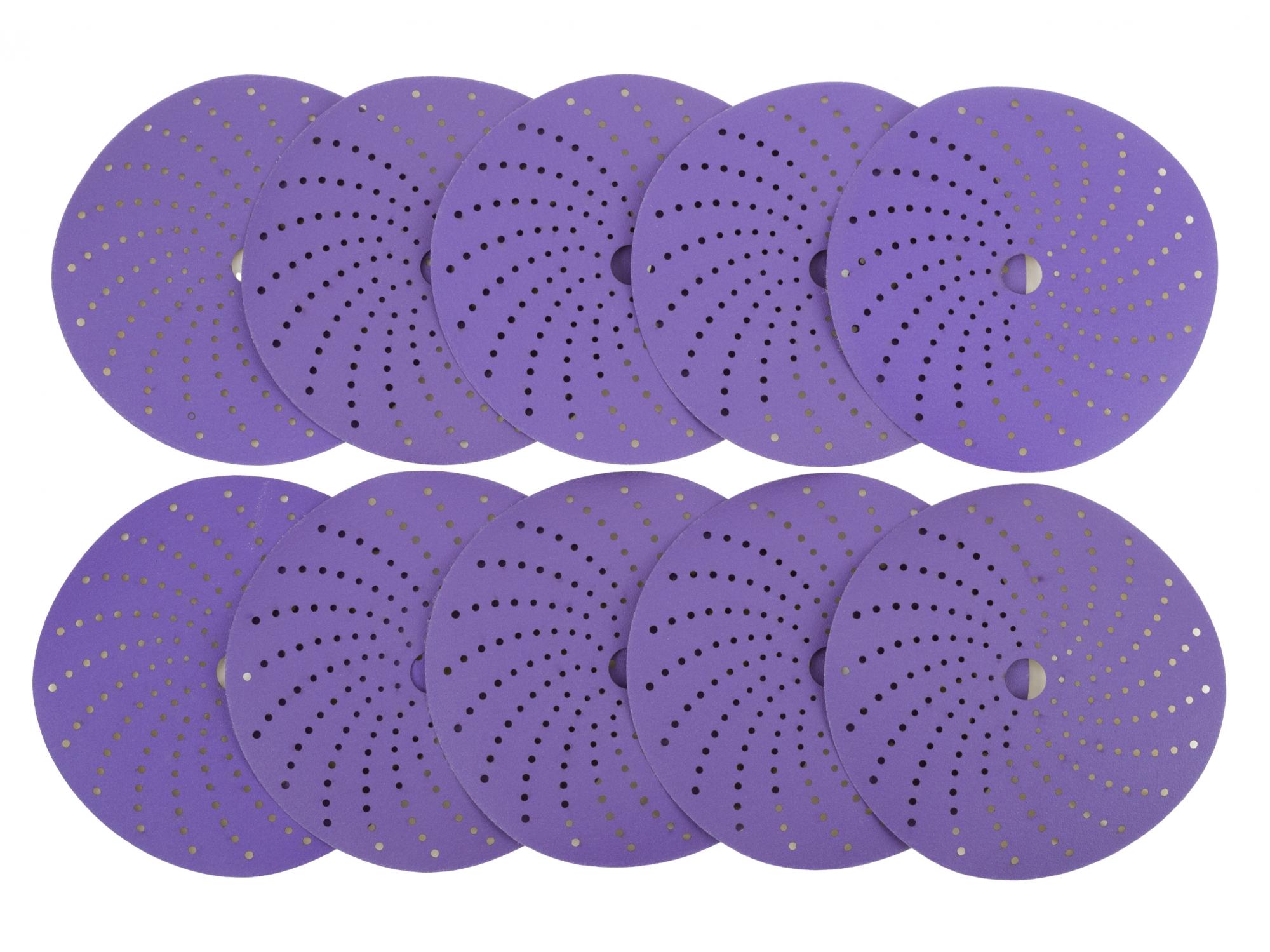 Круг шлифовальный c мультипылеотводом Purple PROBOS CP737 CERAMIC Hookit, P180, 150 мм
