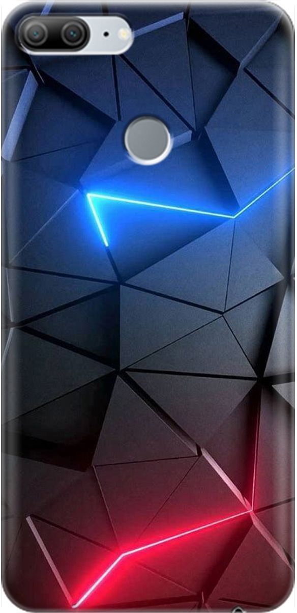 

Силиконовый чехол на Honor 9 Lite с принтом "Графитовые грани", Серый;синий, 1451