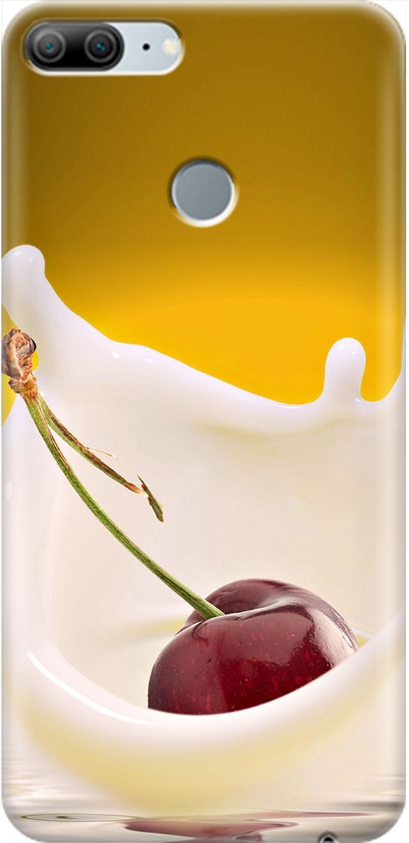 

Силиконовый чехол на Honor 9 Lite с принтом "Ягода в молоке", Белый;желтый, 1887