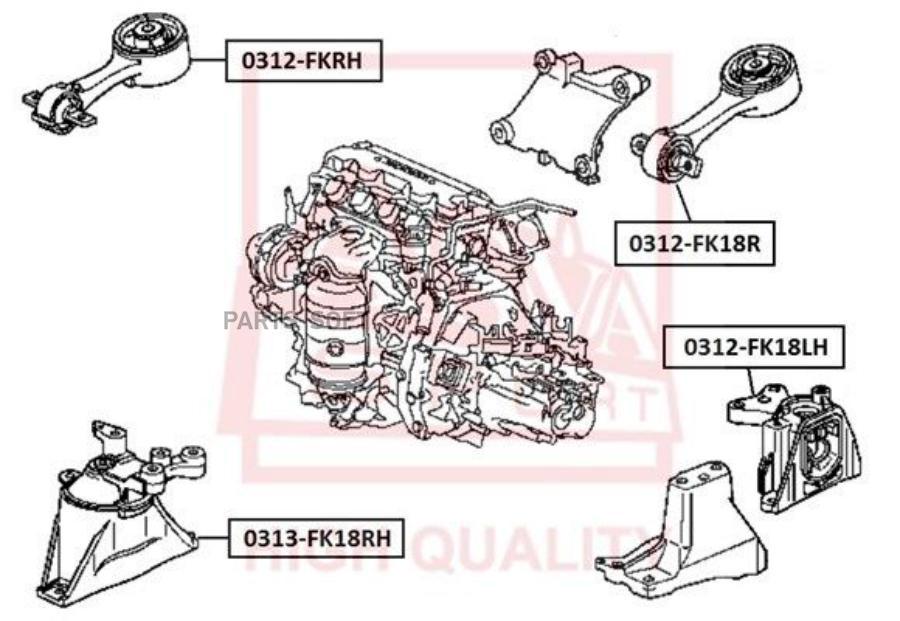 

Опора двигателя ASVA 0312fk18r