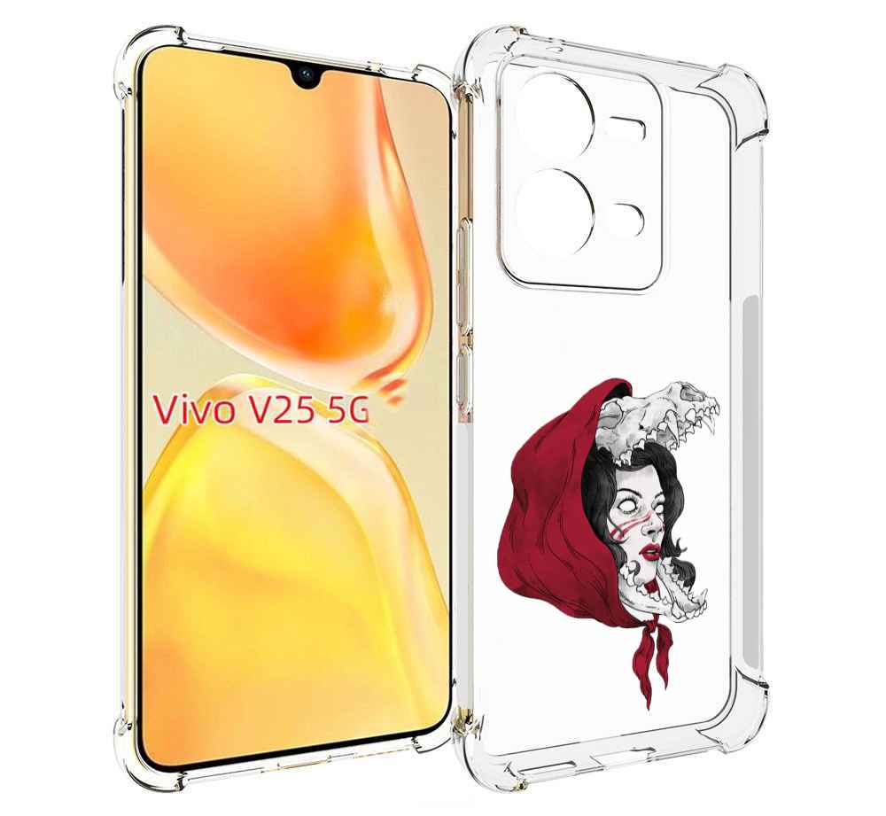 

Чехол MyPads Красная шапочка и волк женский для Vivo V25 5G / V25e, Прозрачный, Tocco