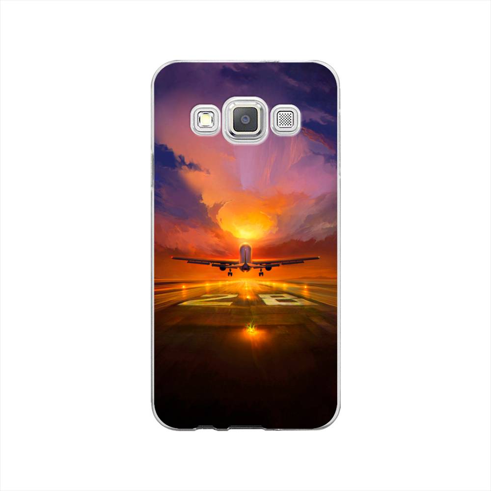 

Чехол на Samsung Galaxy A3 "Самолет на посадке", Оранжевый;синий, 20150-6