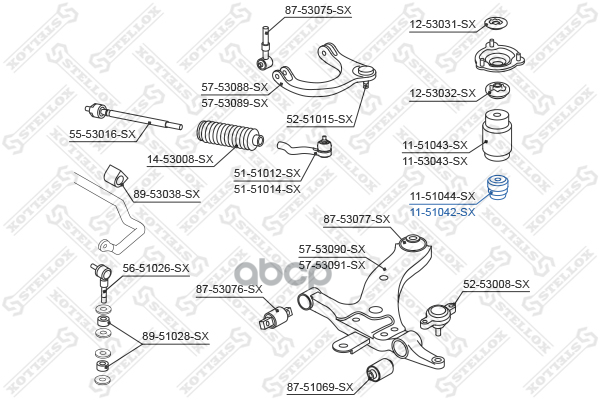 

11-51042-Sx_отбойник Амортизатора Заднего! Hyundai Getz 02> Stellox арт. 1151042SX