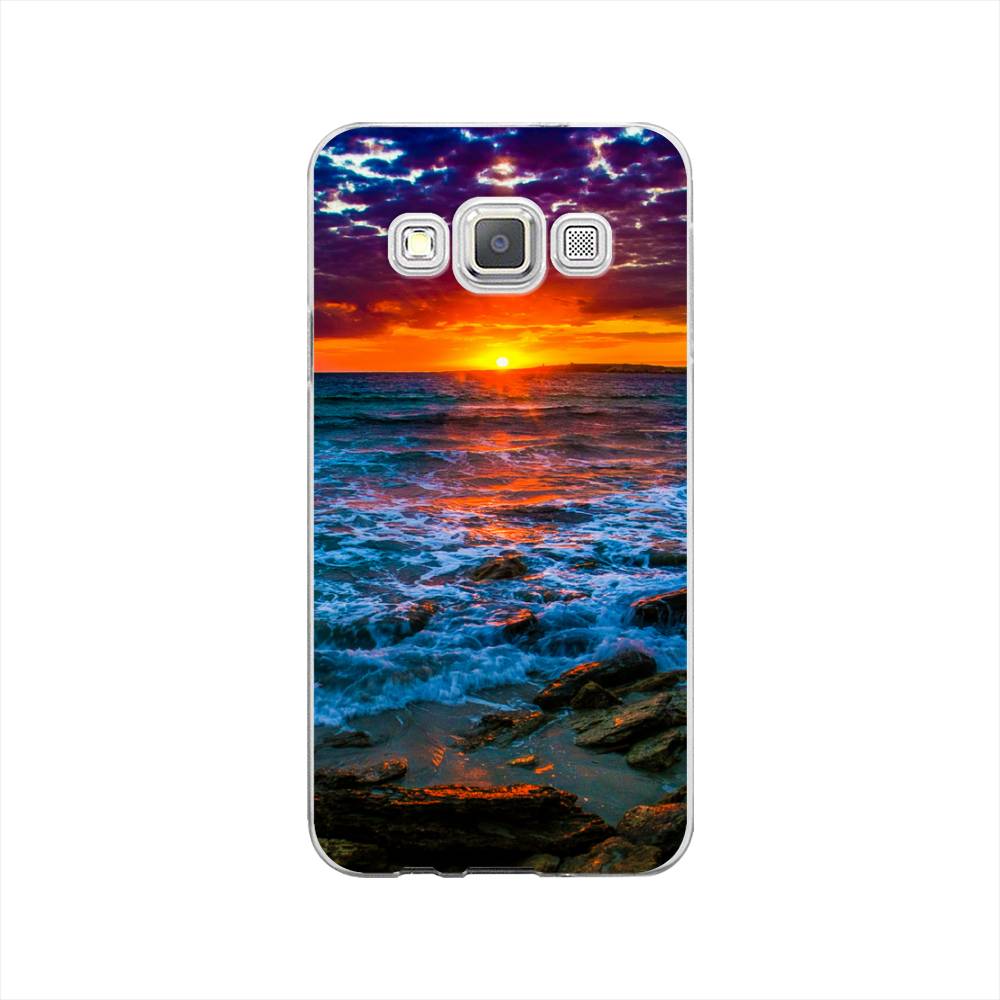 

Чехол на Samsung Galaxy A3 "Закат 1", Оранжевый;синий, 20150-2