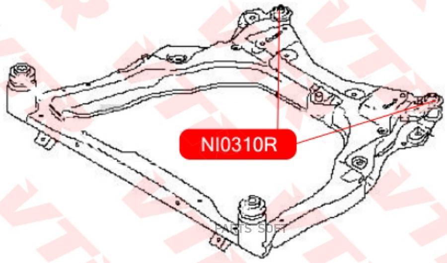 

Сайлентблок подрамника передней подвески, задний VTR ni0310r