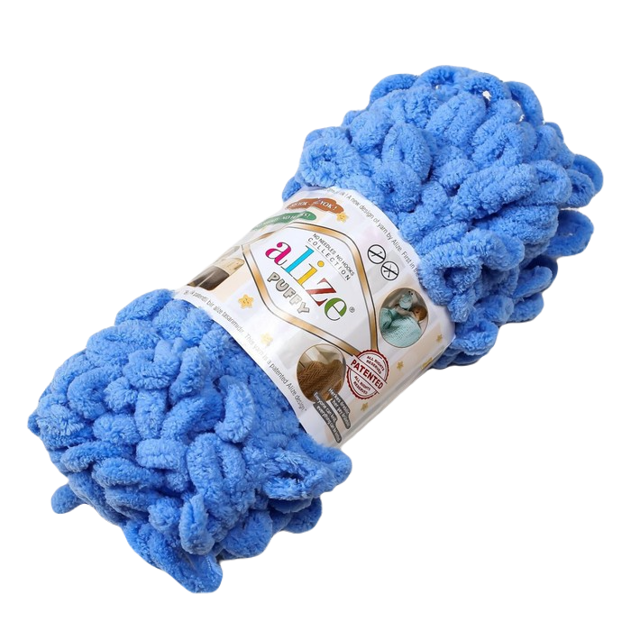 

Пряжа "Puffy" 100 % микрополиэстер 9м/100г (289 т.голубой), Пряжа для вязания "Puffy"