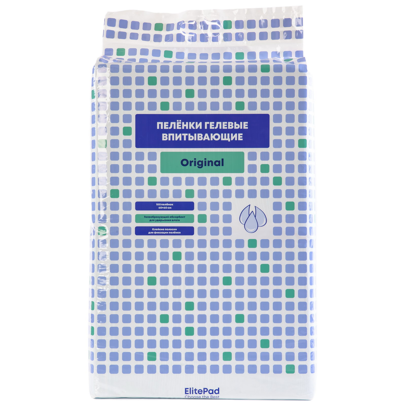 Пеленки для домашних животных ELITEPAD Original, одноразовые, гелевые, 100 шт, 60х60 см